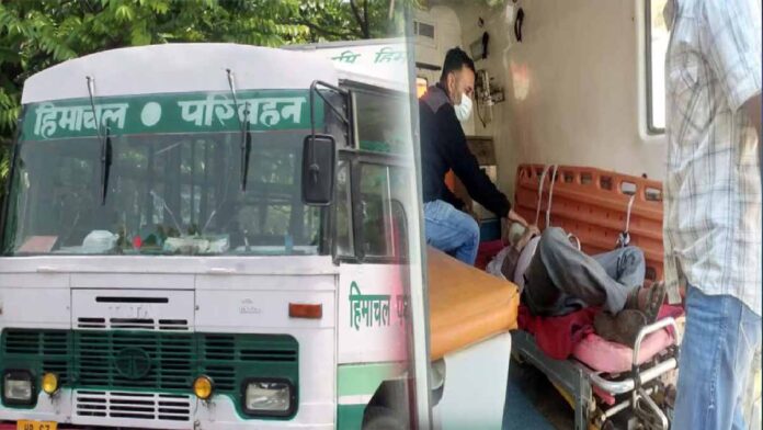 HRTC bus killed bike rider mandi in Himachal Pradesh