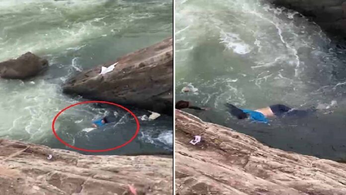 Woman jumps into deep water after quarreling with husband