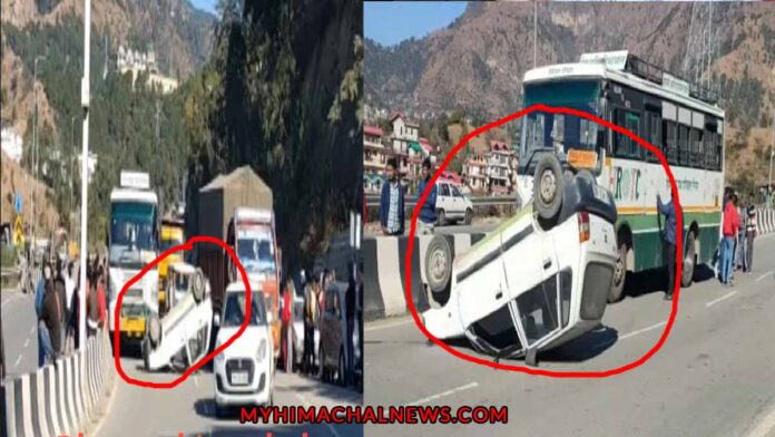 HRTC bus Maruti 800 Accident in Solan