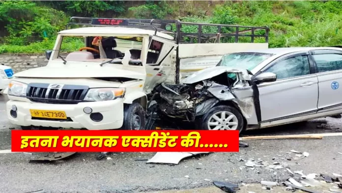 Car and a pickup jeep collided at Babeli Kullu